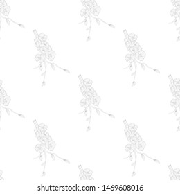 Vintage brunch gold collection for wallpaper design. Seamless vintage background. Botanical illustration. Spring floral texture. 