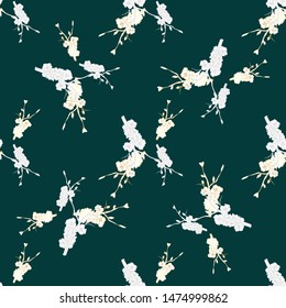 Vintage brunch gold collection for wallpaper design. Seamless vintage background. Botanical illustration. Spring floral texture. 