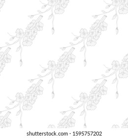 Vintage brunch gold collection for wallpaper design. Seamless vintage background. Botanical illustration. Spring floral texture. 
