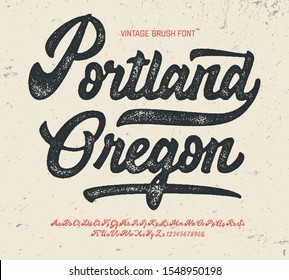 
Vintage Brush Font. Retro Typeface. Vector Illustration.