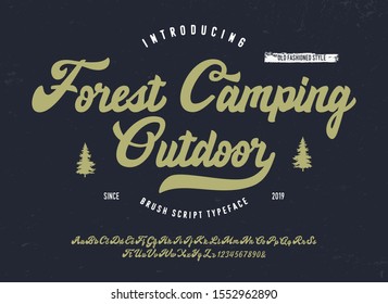 Vintage Brush Font. Retro Typeface. Vector Illustration.