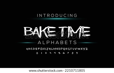Vintage Brush Font. Retro Typeface. Vector Illustration.