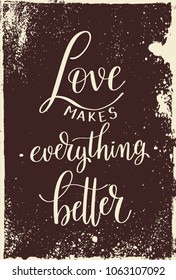 Vintage brush poster love script typography 
