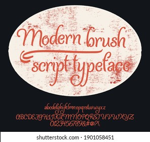 Schriftzeichen mit Vintage-Pinsel, handgeschriebenes kalligrafisches Alphabet. Texturierte einzigartige Bürste im Alphabet-Stil. Vektorgrafik.