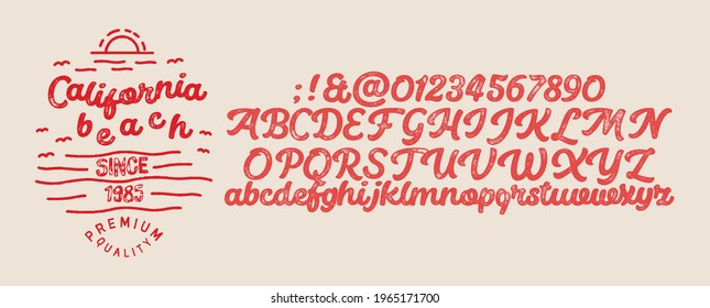 Vintage Brush Script Modern Alphabet. Retro Typeface. Textured unique brush in alphabet style. Letters.Vector Alphabet. Exclusive Custom Letters.