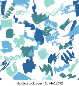 Vintage brush stroke vector seamless pattern. Watercolor texture fabric print. Digital trendy acrylic painting. Camouflage urban design. Ethnic watercolor seamless pattern.