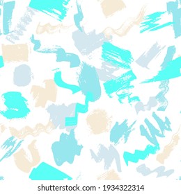 Vintage brush stroke vector seamless pattern. Watercolor texture textile print. Digital trendy acrylic painting. Camouflage urban design. Scratch watercolor seamless pattern.