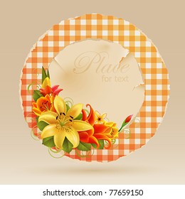 Burbuja vintage para el discurso con flores y lugar para el texto