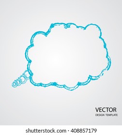 Vintage Bubble Think.grunge element for graphic design, website, brochure, poster. Vector illustration.