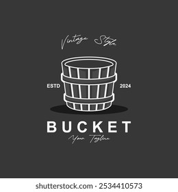 vintage bucket logo design, vector, illustration, symbol, icon.
