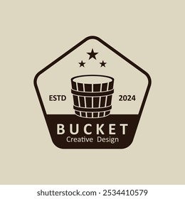 Diseño de logotipo de cubo vintage, Vector, ilustración, símbolo, icono.
