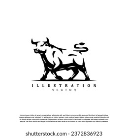 Vintage buffalo logo design vector. Abstract bull logo design