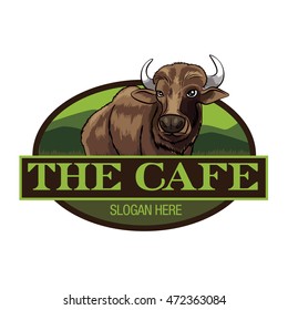Vintage Buffalo logo for restaurant and cafe