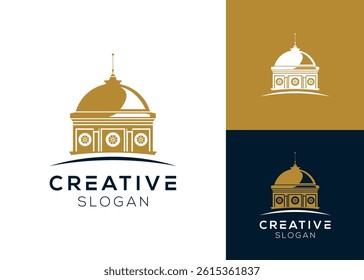 Vintage building dome logo design for buildings and historic