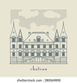 Vintage building, vector illustration
