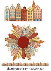Vintage-Gebäude nahtlos mit Musterbürste