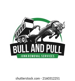 Vintage Bull Pulling Carriage Logo