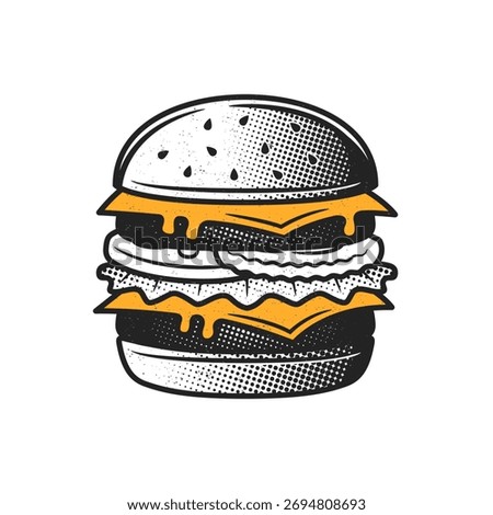 Vintage burger icon. Burger logo template. Vector illustration