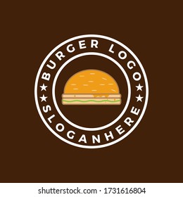 Vintage Burger logo design vector