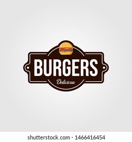 vintage burger logo or signs for food company