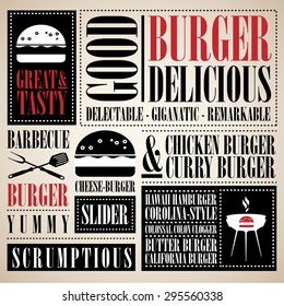 Vintage Burger Menu
