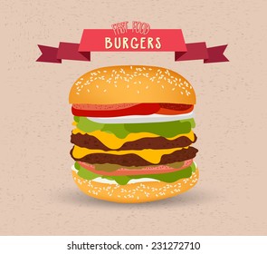 Vintage burger poster design