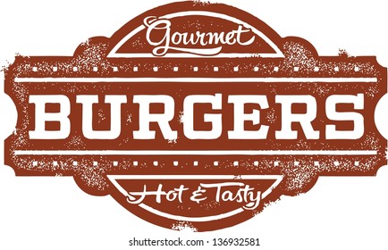 Vintage Burgers Restaurant Sign
