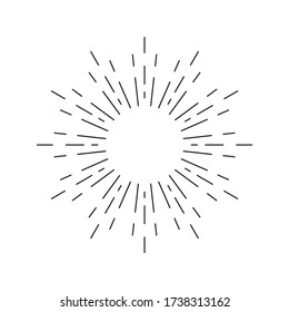 Vintage burst light rays. Vector frame with sun rays.