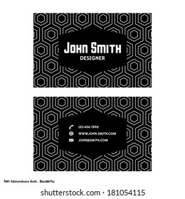 Vintage business card template on white background