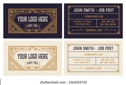 vintage business card in two colors