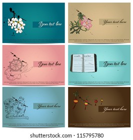vintage business cards set. Vector illustration EPS10