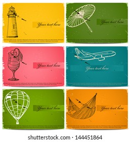 vintage business cards set. Vector illustration EPS8