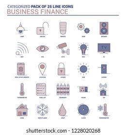 Vintage Business Finance  Icon set - 25 Flat Line icon set