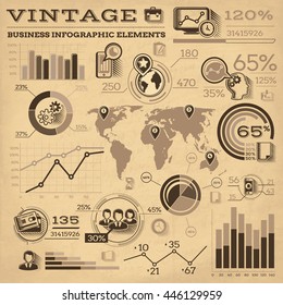 Vintage Business Infographic Elements