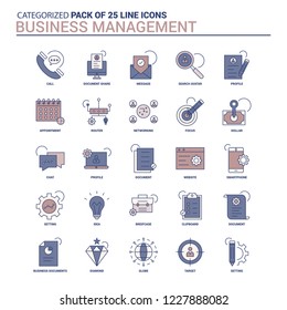 Vintage Business Management Icon set - 25 Flat Line icon set
