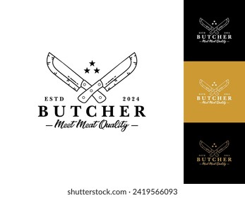 Vintage Butcher Logo Design , Vector