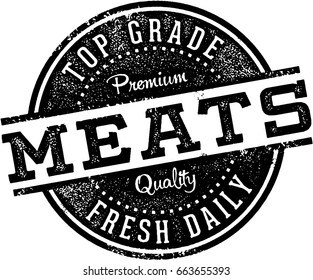 Vintage Butcher Shop Meats Sign