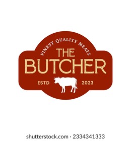 Vintage butchery logo design template isolated. Butchery ornament logo vector design element