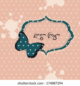 vintage butterfly card template