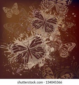 vintage butterfly on a dark background