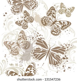 vintage butterfly on a white background