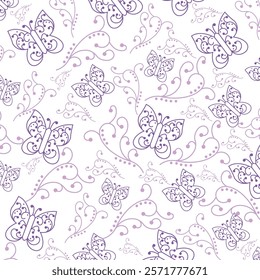 Vintage butterfly seamless Royalty Vector Image.