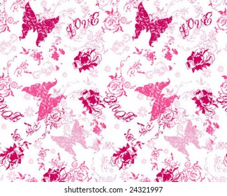 Vintage Butterfly Seamless Wallpaper