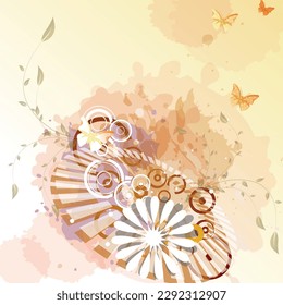 Vintage butterfly vector illustration background