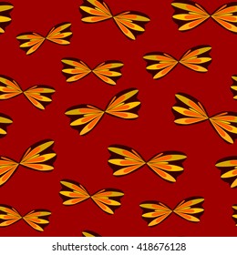 Vintage butterfly wings back pattern red