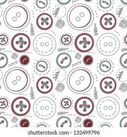Vintage buttons sew seamless pattern for your web design