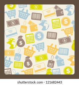 vintage buy icons over beige background. vector illustration