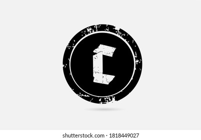 vintage C alphabet letter logo icon template in black and white. Creative design for business and company 