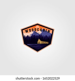 vintage cabin adventure logo vector illustration design