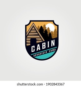 vintage cabin emblem logo vector symbol illustration design